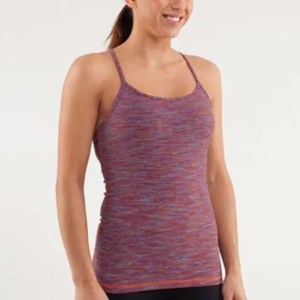 Lululemon purple  Space dye Wee Are From Space Black March Multi Power Y Tank 6